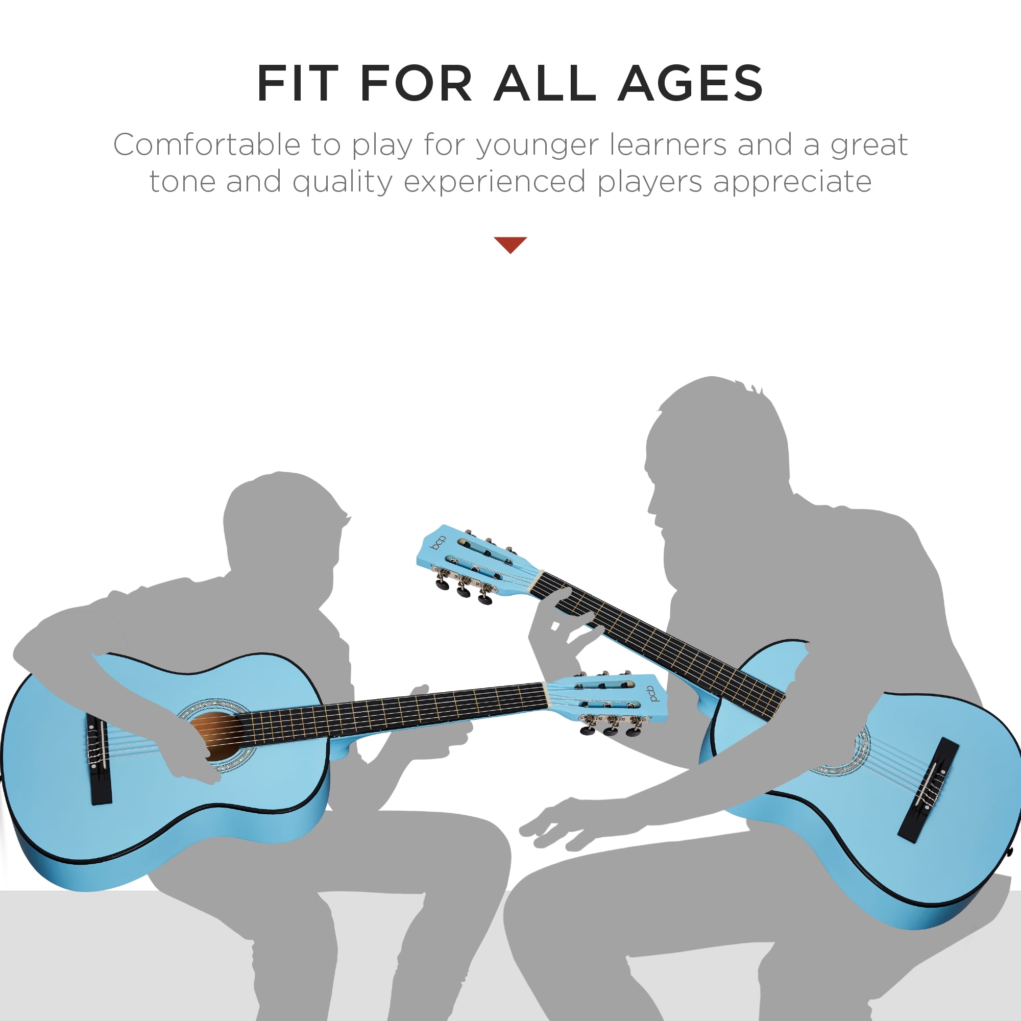 Best Choice Products 38in Beginner Acoustic Guitar Starter Kit w/ Gig Bag, Strap, Extra Strings - Light Blue