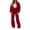 Red, variant on Sweatsuit Sets for Women Nelozsy Women's Winter Casual Ribbed Zip-Up Round Neck Top Elastic Waist Drawstring Pants Set 2-Piece Set White XL