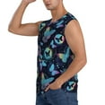 thumbnail image 3 of Kdxio Blue Butterfly for Men's Muscle T-shirt,Sleeveless for Workout Running Athletic Gym Lounge Casual, 3 of 7