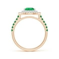 thumbnail image 2 of ANGARA Natural Pear-Shaped Emerald Two Tone Ring with Double Halo in 14K Rose & White Gold for Women (Size-8x6mm) | May Birthstone, Anniversary, Jewelry Gift for Women | Natural Emerald Ring, 2 of 9