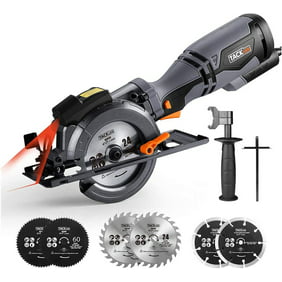 TACKLIFE 5.8A Corded Electric Circular Saw with 6 Saw Blades and Laser Guide, Max Cutting Depth 1-11/16'' (90), 1-3/8'' (45), Ideal for Wood, Soft Metal, Tile And Plastic Cuts - TCS115A
