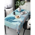thumbnail image 6 of Coastal Turtle Blue Table Cloth, Waterproof Tablecloth for Rectangle Tables, Summer Beach Nautical Coral Starfish Reusable Washable Fabric Table Cover for Restaurant Kitchen Dining Tables 60"x120", 6 of 9