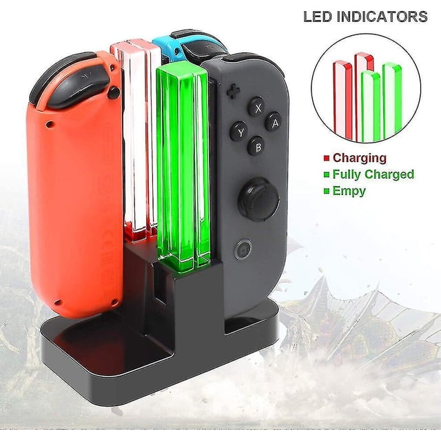 Cargador de controlador de Nintendo Switch 4, indicador Led, estación de carga para Nintendo Switch, accesorios Oled Nintendoswitch Ns