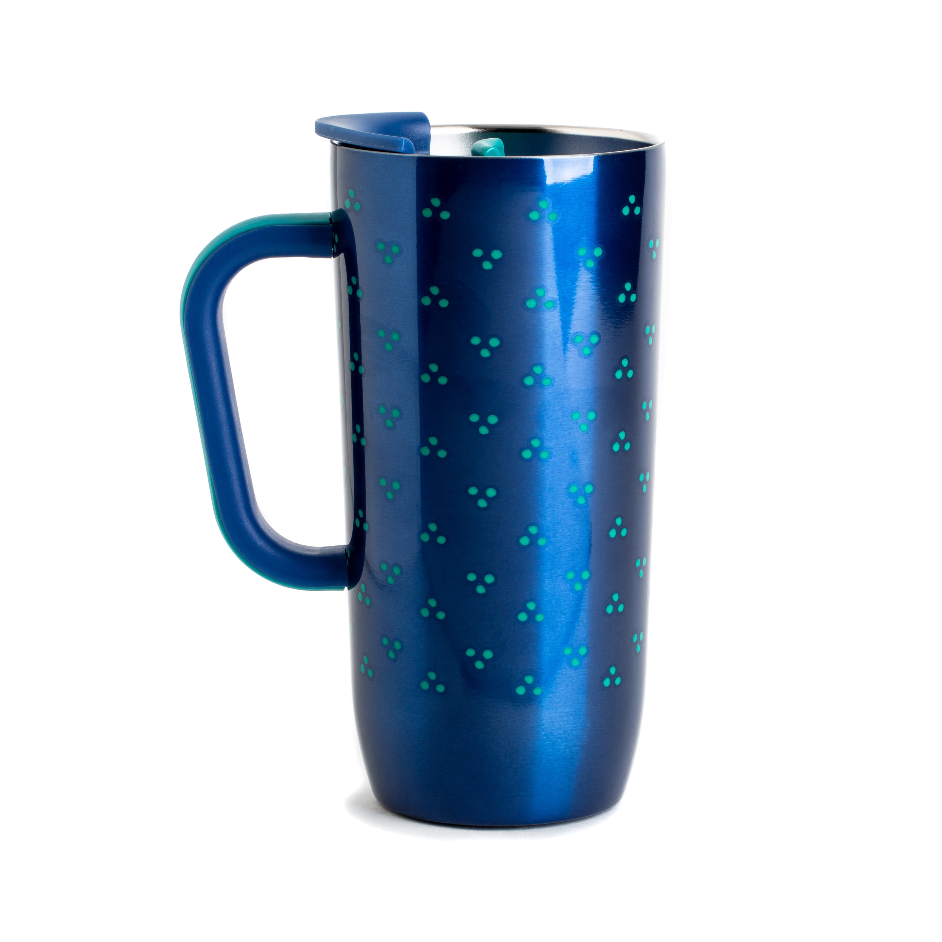 The Pioneer Woman Double Wall Insulated Travel Mug Tumbler 20oz, Blue 