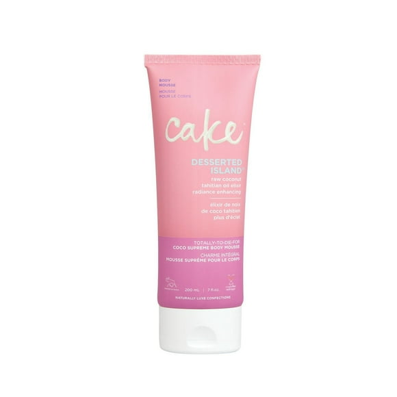 Cake Beauty Body Mousse, Desserted Island - Hydrating, Radiance Enhancing Oil Infused Body Lotion - Tahitian Coconut Oil, Mango Butter, Aloe Vera - For Dry Skin - 200 ml