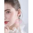 thumbnail image 3 of UBIUO Boho Lightweight Acrylic Hollow Flame Heart Dangle Drop Earrings for Women Girls Unique Charm Flame Love Heart Earrings Jewelry Gift pink -, 3 of 4