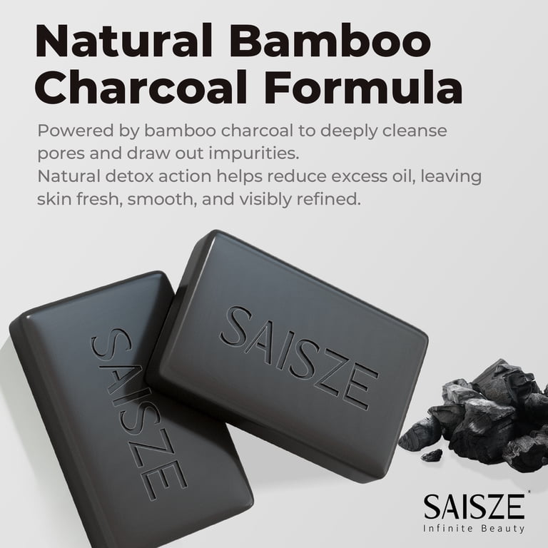 SAISZE Activated Charcoal Soap Bar, 2 Pack photo 4