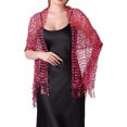 thumbnail image 1 of CHAL DE LENTEJUELAS INSPIRADORAS para Mujeres y Envolturas para Vestidos de Noche, Bufanda Brillante con Flecos para Fiestas de Boda Rosa Caliente 66.9"x19.7", 1 of 6