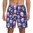 thumbnail image 2 of Goofa Skull mushroom rainbow space Printed Men's Swim Trunks Board Shorts Quick Dry Mens Swimming Trunks with Compression Liner,Breathable Fit Hawaii Beach Shorts-X-Large, 2 of 9