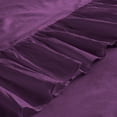 thumbnail image 6 of 4 Piece Corner Ruffle Sheet Set, 6" Inch Corner Ruffle On Flat Sheet And Pillowcases, 21 Inch Deep Pocket, 100% Egyptian Cotton, 800 TC, Cal King Size, Solid Plum, 6 of 6