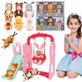 thumbnail image 1 of Set de Mini Muñecas Bebé Xadothat 6 piezas 4" con Ropa de Animales y Trineo, 1 of 1