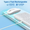 thumbnail image 4 of Wireless Keyboard and Mouse, Cimetech Rechargeable Keyboard and Mouse Combo Set, Plug and Play, Quiet Typing, 2.4GHz USB Receiver, Ultra Slim Design for Laptop, PC, Notebook, Desktop-White, 4 of 9