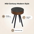 thumbnail image 4 of Ciphrias Side Table Round 16 Inch Brown Lacquered MDF Accent Desk for Living Room, 4 of 7