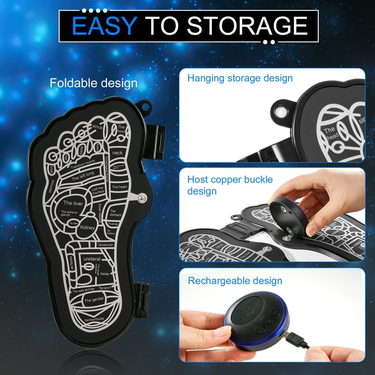 KEKOY EMS Foot Massager Pad with Romote Control, Electric USB Rechargeable  Foot Massage Mat with 8 Modes 19 Intensity Promote Blood Circulation