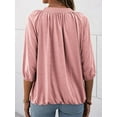 thumbnail image 4 of Sherrylily Women Crew Neck T Shirt Half Sleeve 3/4 Sleeve Casual Loose Pleated Tops, 4 of 5