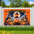 thumbnail image 2 of Halloween Decoration Pumpkin Banner Spooky Design Scarecrow Illustration Autumn Theme for Halloween Party Event Outdoor Festive, 2 of 9