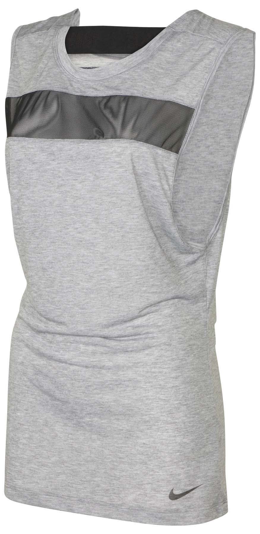 Nike Women's Dri-Fit Breathe Sleeveless Training Top (Heather Grey, X-Small) - image 4 of 5