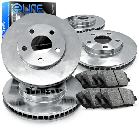 Front and Rear eLine Plain Brake Disc Rotors & Ceramic Brake Pads