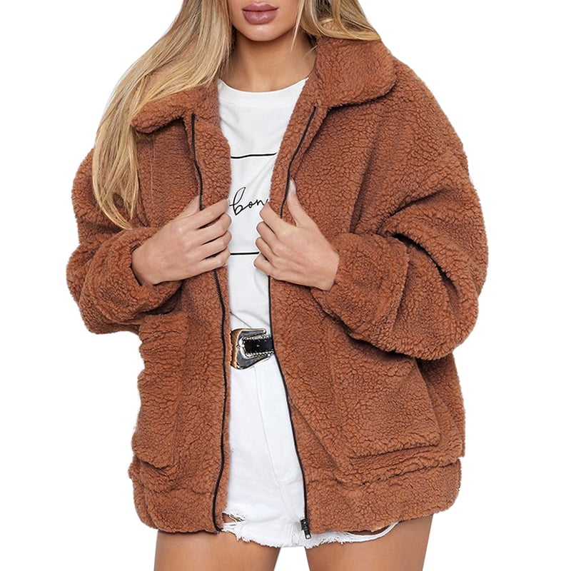 womens teddy bear fleece jacket