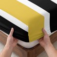 thumbnail image 3 of Twin XL Size Fitted Sheet Set - Yellow Black Stripe 2 Piece Bedding Sets 16" Deep Pocket Fitted Sheet with 1 Pillowcases, Modern Abstract Art Coarse Striped Brushed Microfiber Hotel Luxury Bed Sheets, 3 of 9