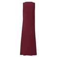 thumbnail image 7 of Dndkilg Sexy Dresses for Women Plus Size Floral Sleeveless Maxi Dress Full Sleeves Cotton Linen Tank T Shirt Dresses Long Flowy Boho Sun Dresses Women with Pockets Wine S, 7 of 7