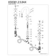 thumbnail image 3 of Kingston Brass KS5368AX Vintage Two-Handle Deck Mount Roman Tub Faucet, Brushed Nickel, 3 of 4