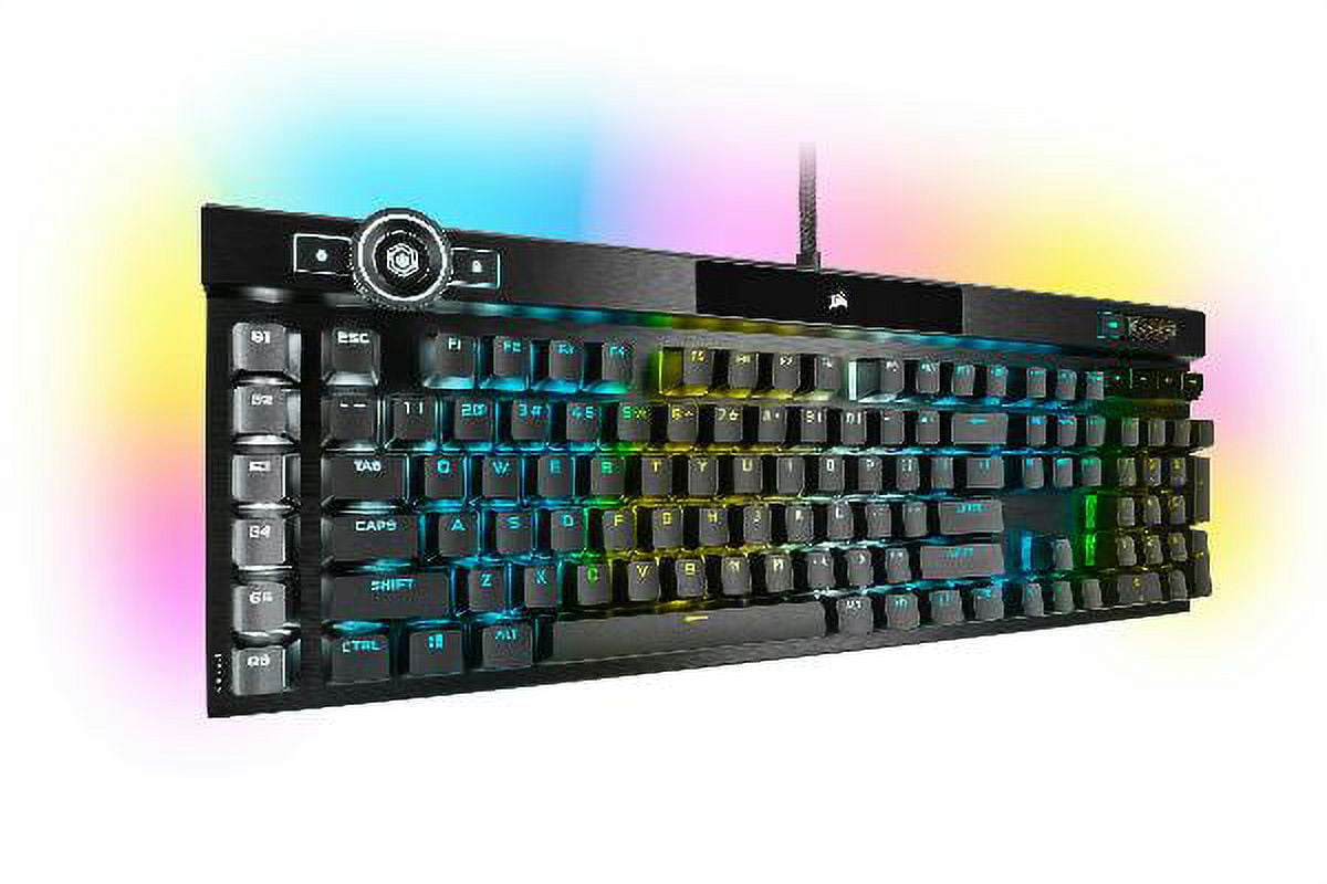 CORSAIR K100 RGB Mechanical Gaming Keyboard, Backlit RGB LED CHERRY MX  SPEED, Double-Shot PBT Keycaps, with Magnetic Detachable Memory Foam Palm  Rest