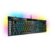 CORSAIR K100 RGB Mechanical Gaming Keyboard, Backlit RGB LED CHERRY MX SPEED, Double-Shot PBT Keycaps, with Magnetic Detachable Memory Foam Palm Rest - Black