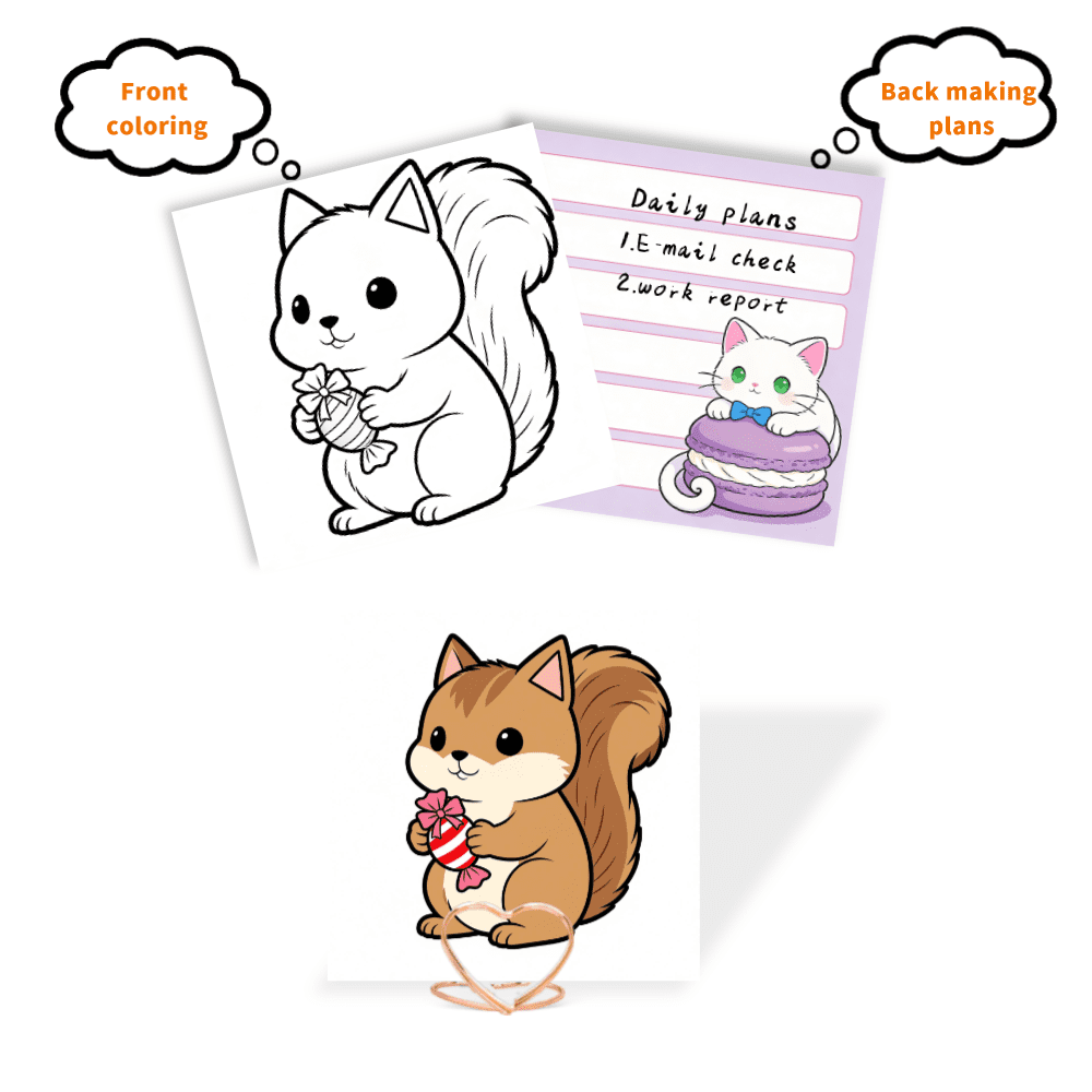 Original Double-Sided Coloring & Writing Sticky Notes (100 Pcs) - 100 Unique Patterns, Message Pad for Daily Reminders