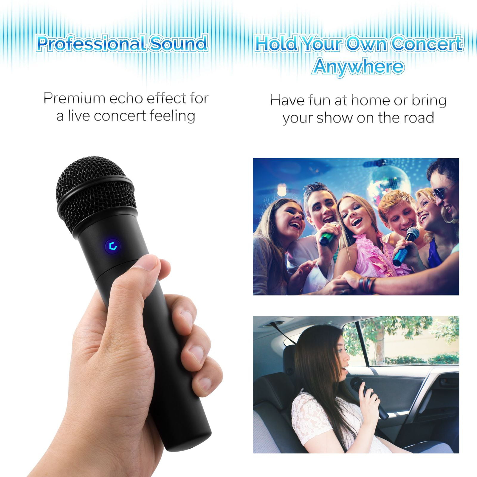 New Model BT Speaker Karaoke Machine Choose Unlimited Music Source from YouTube for iPhone iPad Smartphone Tablet Cobble Pro Wireless Karaoke Microphone 2-pack Mic Source Vocal Removal Technology