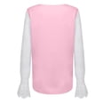 thumbnail image 5 of Mujer Casual Día de San Valentín electrocardiograma impreso cuello en V encaje empalme manga larga pulóver blusa camiseta Tops Fridja  hkj4220, 5 of 5
