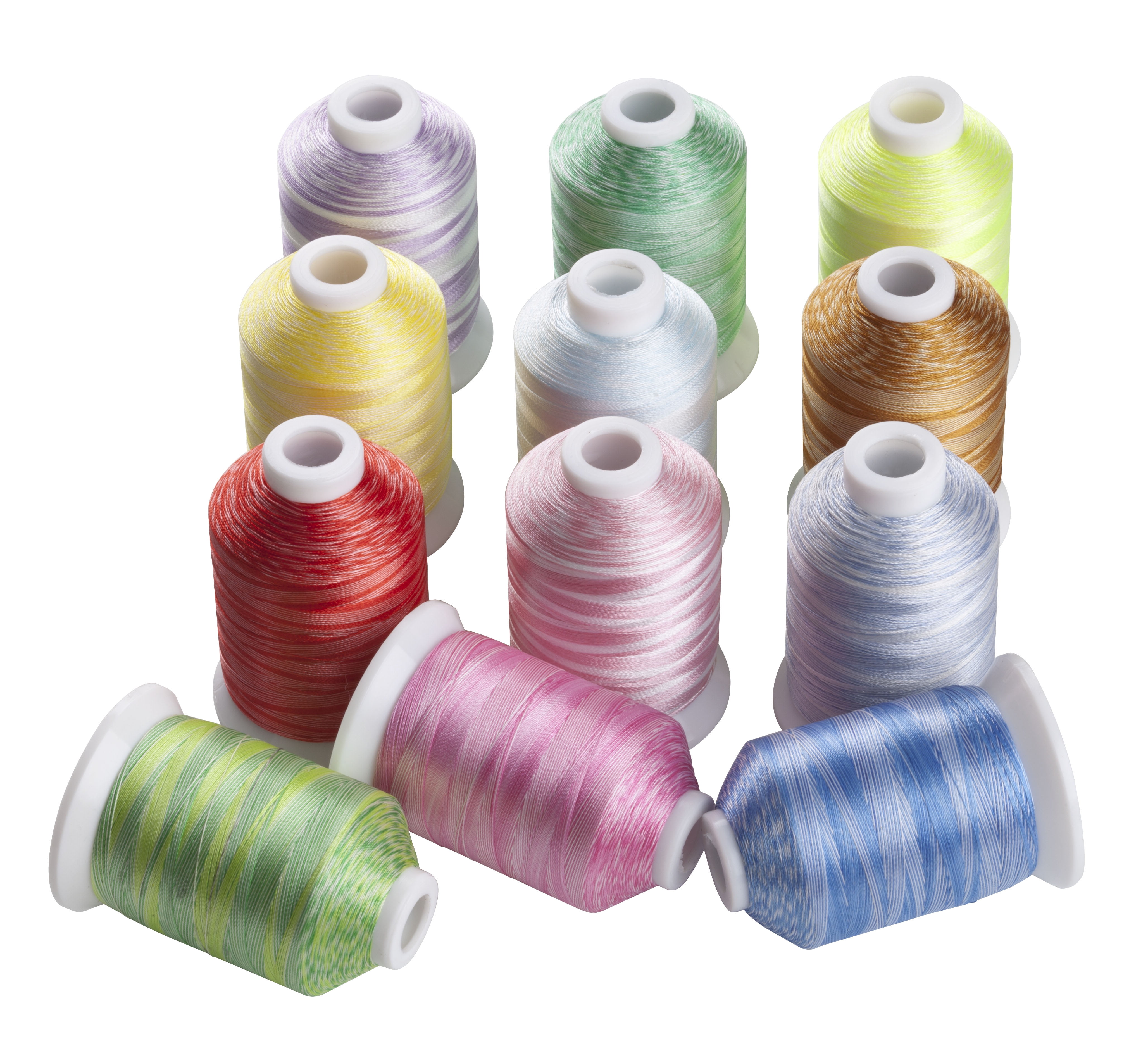 Simthreads 12 Variegated Colors Embroidery Machine Thread 1100Yards Each for Janome Brother Pfaff Babylock Singer Bernina Husqvaran and Most Home Embroidery Machines