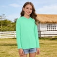 thumbnail image 5 of Y-Sunset Boys Hooded Long Sleeve Rash Guard Swim Shirt, Youth Kids UPF 50+ Fishing Shirt, Sun Protection Hiking Beach Hoodie 15-16 Years&Mint Green#02, 5 of 6