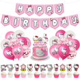 thumbnail image 1 of Decoraciones de cumpleaños de gatitos, suministros para fiestas de dibujos animados, incluye pancarta, globos de látex, decoraciones para fiestas de gatitos para niñas X4008, 1 of 3