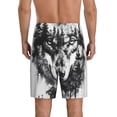 thumbnail image 4 of Lsque Majestic Wolf Landscape Mens Sleep Pajama Shorts,Short Pajama Pants, Cotton Ultra-Soft Knit-X-Large, 4 of 9