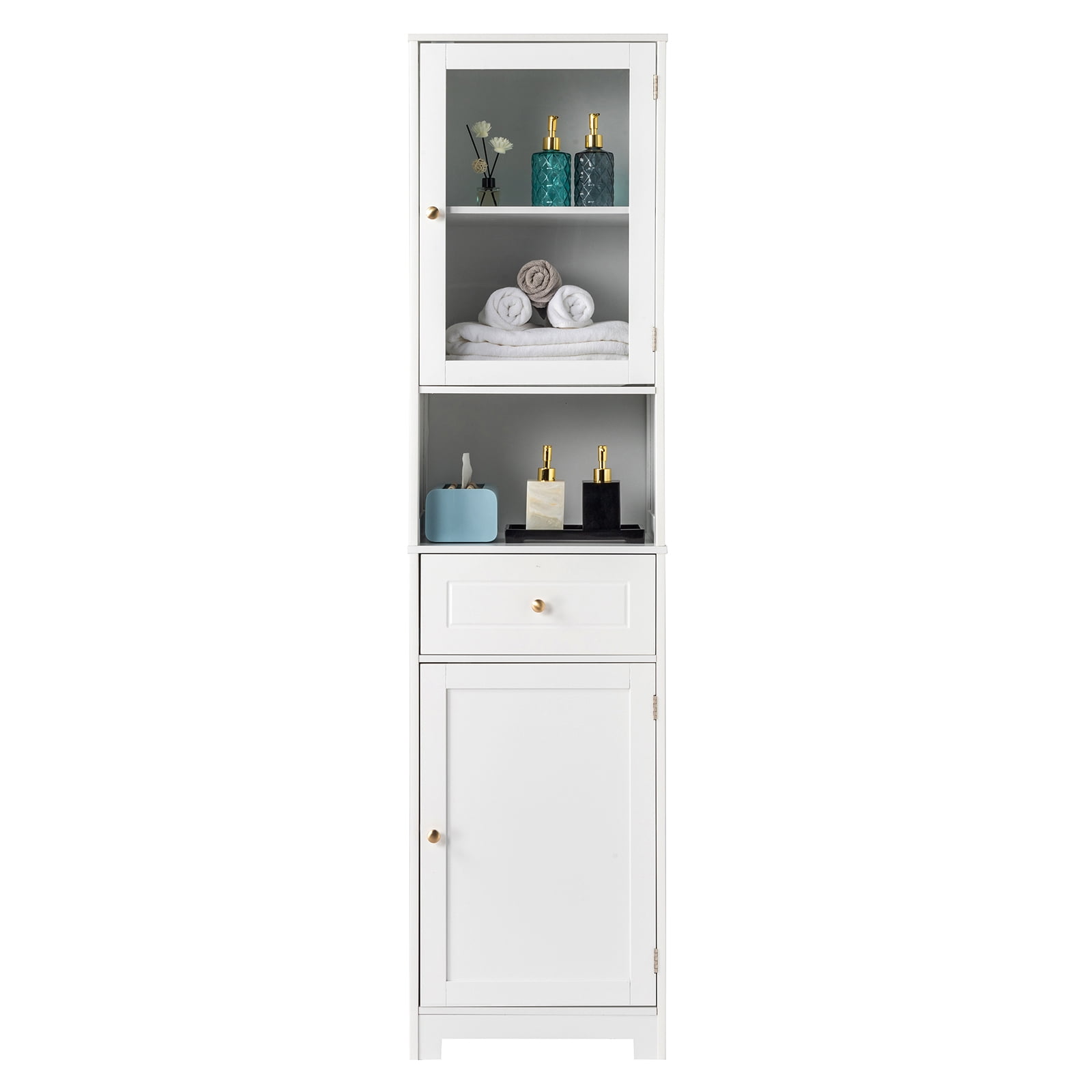Winado Free Standing Tall Bathroom Storage with 5 Adjustable