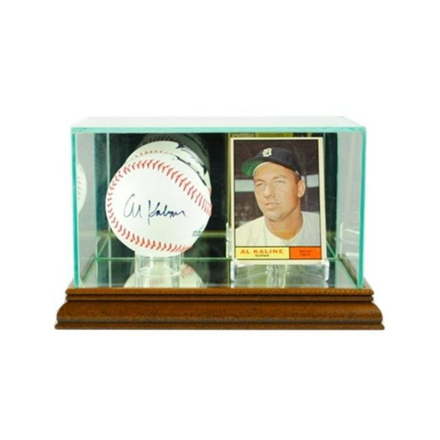 Perfect Cases CRDSB-W Étui d'Exposition pour Cartes et Baseball - Noyer
