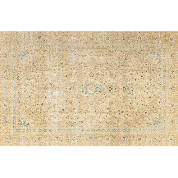 Ahgly Company Machine Washable Indoor Rectangle Traditional Brown Gold Area Rugs, 4' x 6'