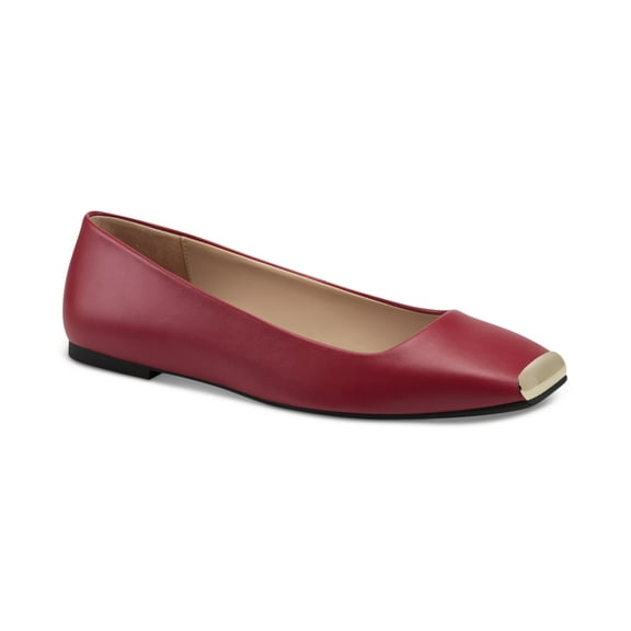 Alfani Womens Neptoon Square-Toe Fla Red Smooth 7.5M