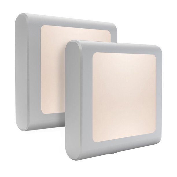 Paquete de 2 luces LED de noche enchufables, ultradelgadas, diseño fresco al tacto, ideal para dormitorio, baño, pasillo, escaleras o cualquier habitación oscura (blanco cálido) Zhivalor OTTO-HJW-0603