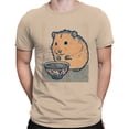 thumbnail image 2 of Smartprints Ukiyo-E Hamster with Ramen Bowl Men's T-Shirt Natural, Cotton, S, 2 of 3