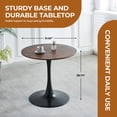thumbnail image 4 of YIYADO Round Dining Table, 31.5 Inch Round Tulip Table with Padded Top and Metal Base, Mid-Century Modern Bistro Table for Kitchen, Small Place, Living Room, Cafe, Brown, 4 of 6