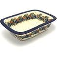 thumbnail image 2 of Polish Pottery Baker - Rectangular with Grip Lip - Garden Party, 2 of 5