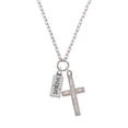 thumbnail image 2 of Delight Jewelry Silvertone Inspire I Set You Apart Engraved Cross Zoey Necklace, 28", 2 of 4