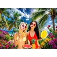 thumbnail image 3 of Summer Hawaiian Beach Photography Backdrop Tropical Flower Palm Leaves Background for Luau Aloha Party Decoration Banner Photo Booths, 3 of 10