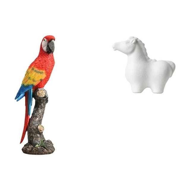 Figura de loro,Estatua de loro Escultura animal Figura de loro,Estatua de jardín coleccionable de adorno de escritorio,Estatua del caballo,Estatua de caballo para decoración del