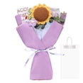 thumbnail image 1 of Ramo de flores de ganchillo, ramo de girasoles tejido a mano para el Día de la Madre, cumpleaños, morado, 1 of 6