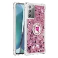 thumbnail image 2 of Funda para Samsung Galaxy Note 20 5G con Brillo Líquido Flotante, Purpurina, Parachoques y Anillo Giratorio Soporte, 2 of 5