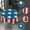 thumbnail image 5 of Patriotic July 4th Independence Day Memorial Day Wooden American Flag Waterproof Picnic Patio Party Round Table Cloth Cover Decorations Fabric 60 Inch Circular Tablecloth for 20-47 Inch, 5 of 6