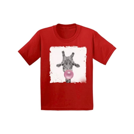 Cool Childrens Clothing - Awkward Styles Childrens Outfit Giraffe Tshirt Giraffe Toddler Shirt Toddler T Shirt Kids Outfit New Animal Collection Funny Giraffe with Gum Giraffe Clothing Giraffe Lovers Funny Gifts for Kids